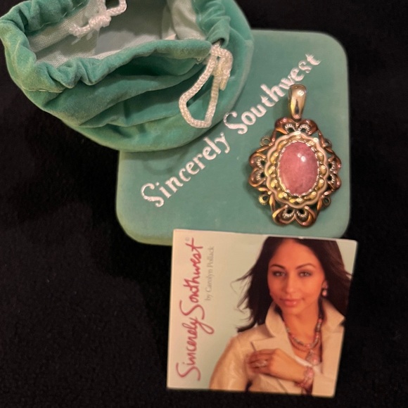 Sterling & Mixed Metal Rhodonite Enhancer on Cord - Picture 5 of 9